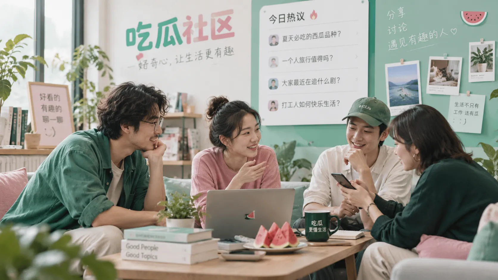 吃瓜社区话题交流示意